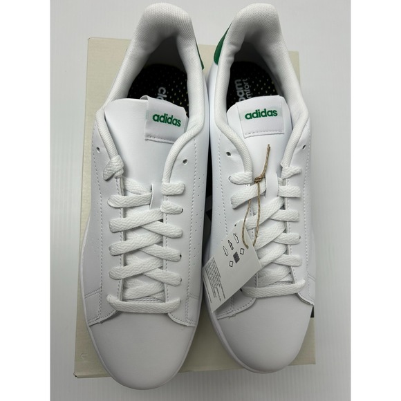 Adidas Advantage White Green Mens Size 10 Athletic Low Top Shoes GZ5300